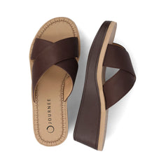 Biara Platform Wedge Sandals in Brown