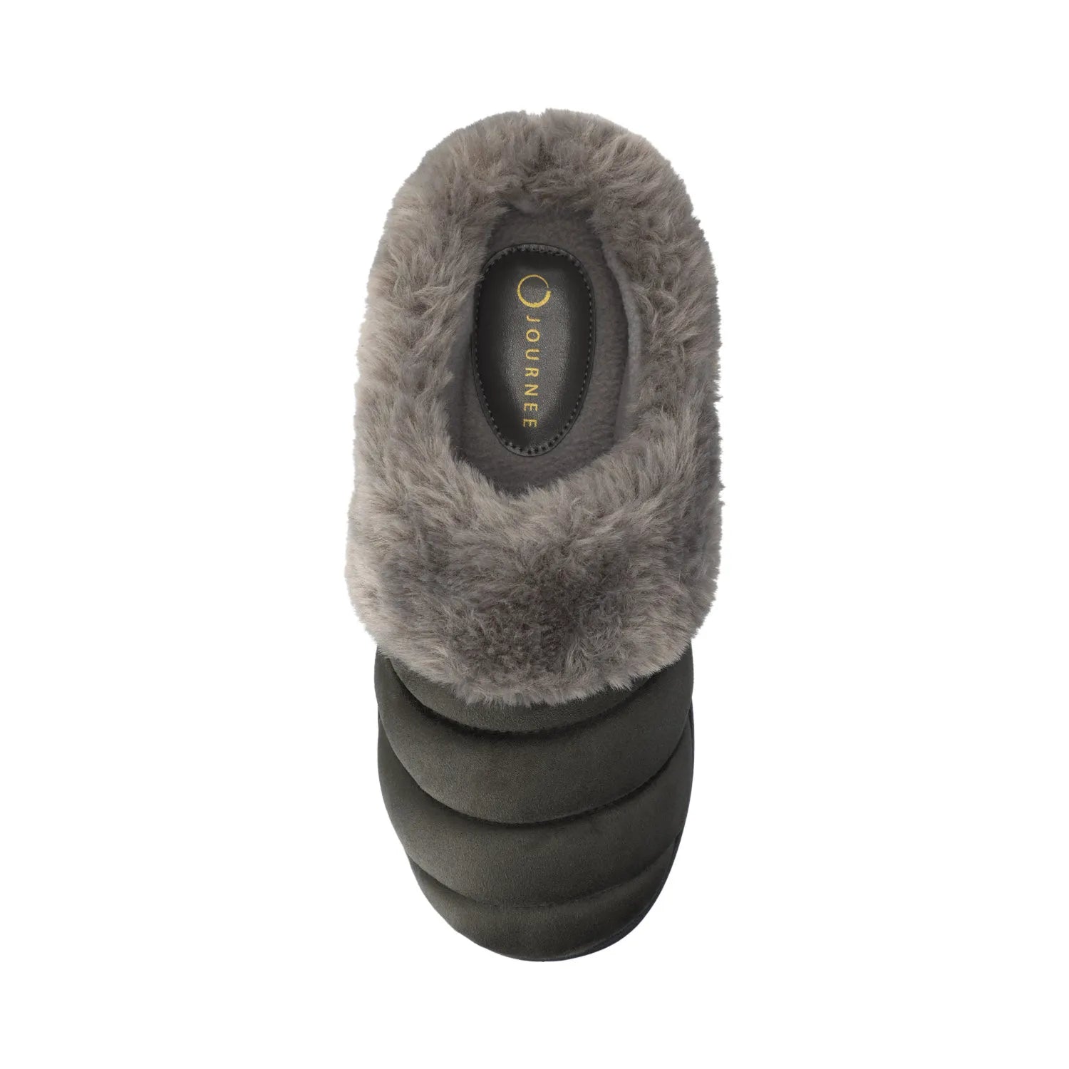 Blair Slippers in Faux Suede - Charcoal