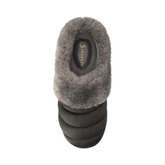 Blair Slippers in Faux Suede - Charcoal
