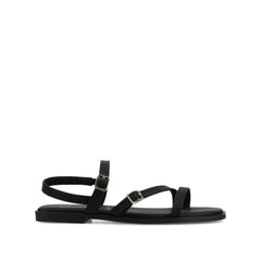 Brianna Ankle Strap Sandals in Black Lizard