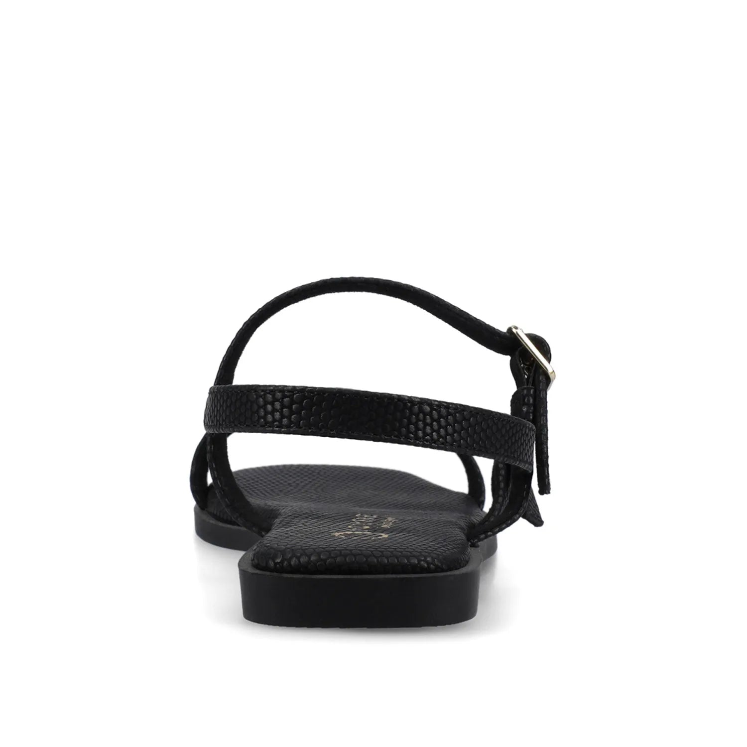 Brianna Ankle Strap Sandals in Black Lizard