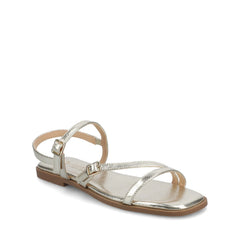 Brianna Ankle Strap Sandals in Champagne Lizard