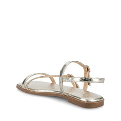 Brianna Ankle Strap Sandals in Champagne Lizard