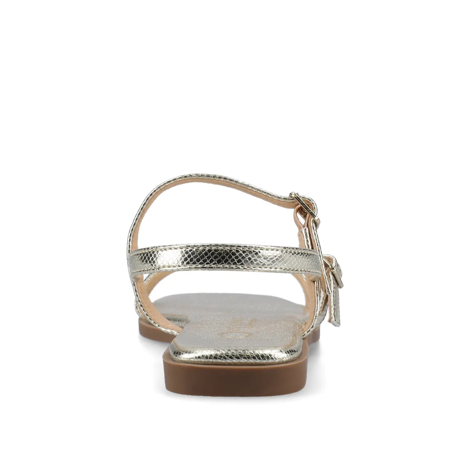 Brianna Ankle Strap Sandals in Champagne Lizard