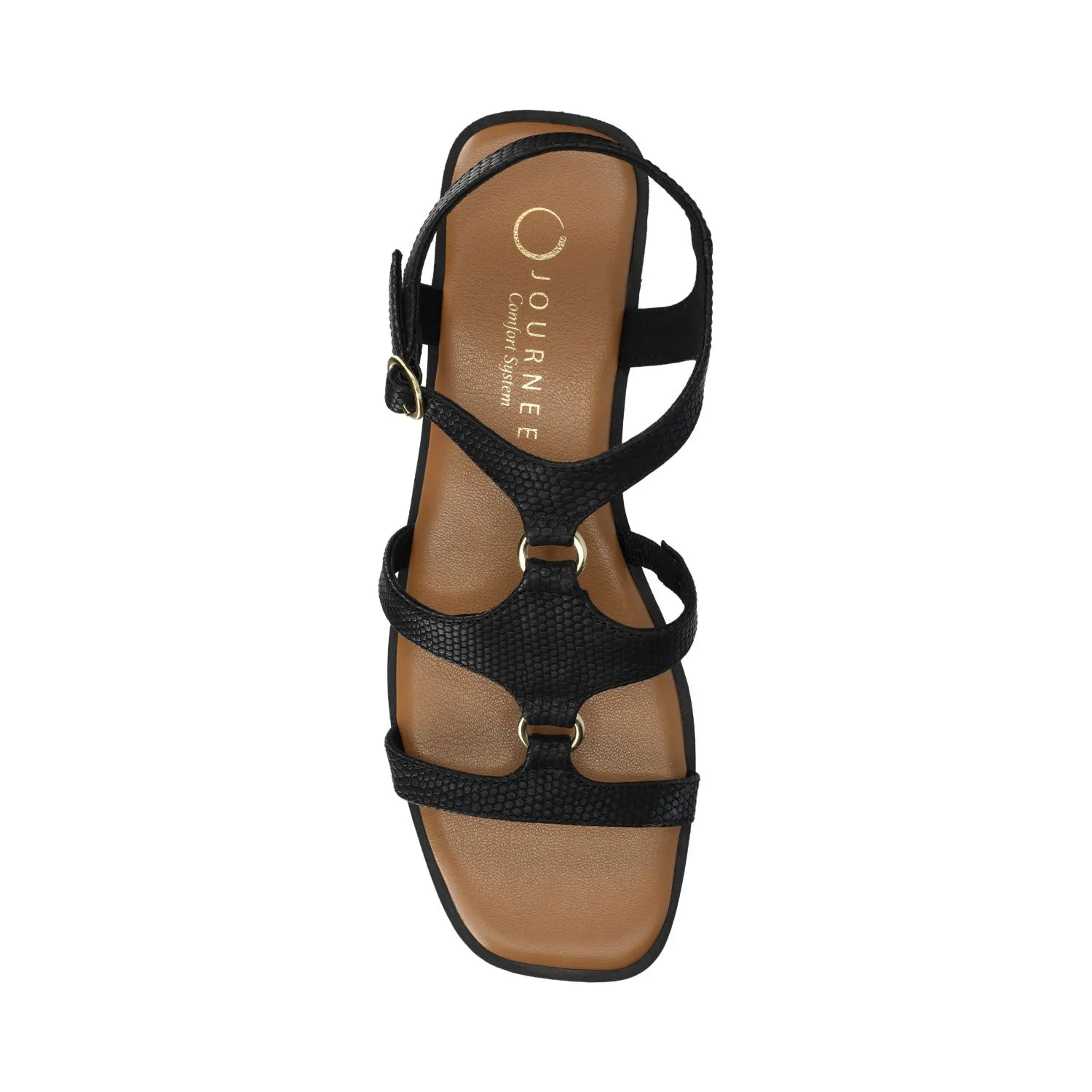 Briley Ankle Strap Sandals in Black Lizard
