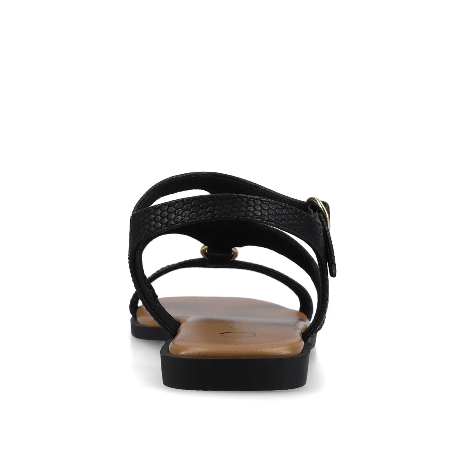 Briley Ankle Strap Sandals in Black Lizard