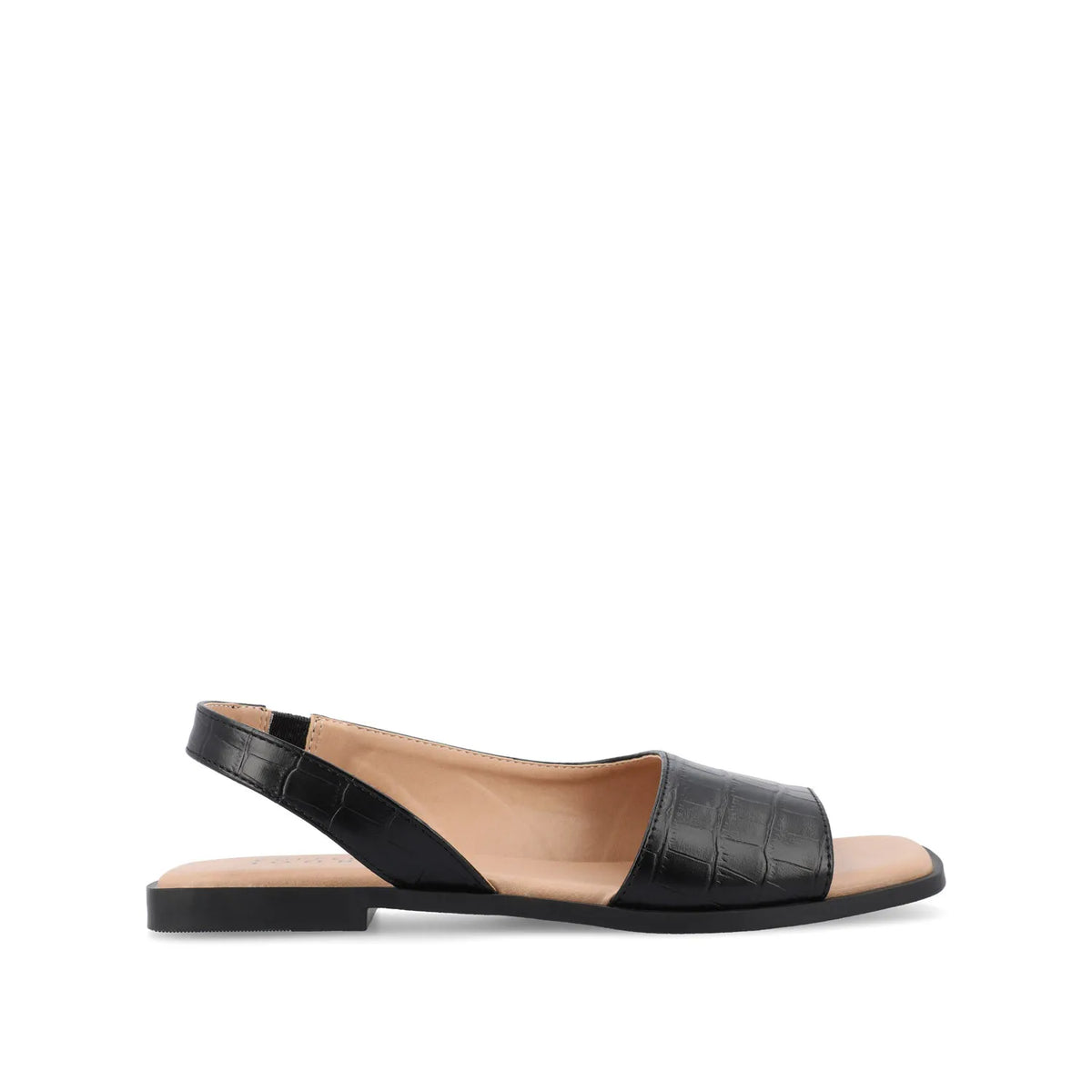 Brinsley Croco Cutout Sandals - Black