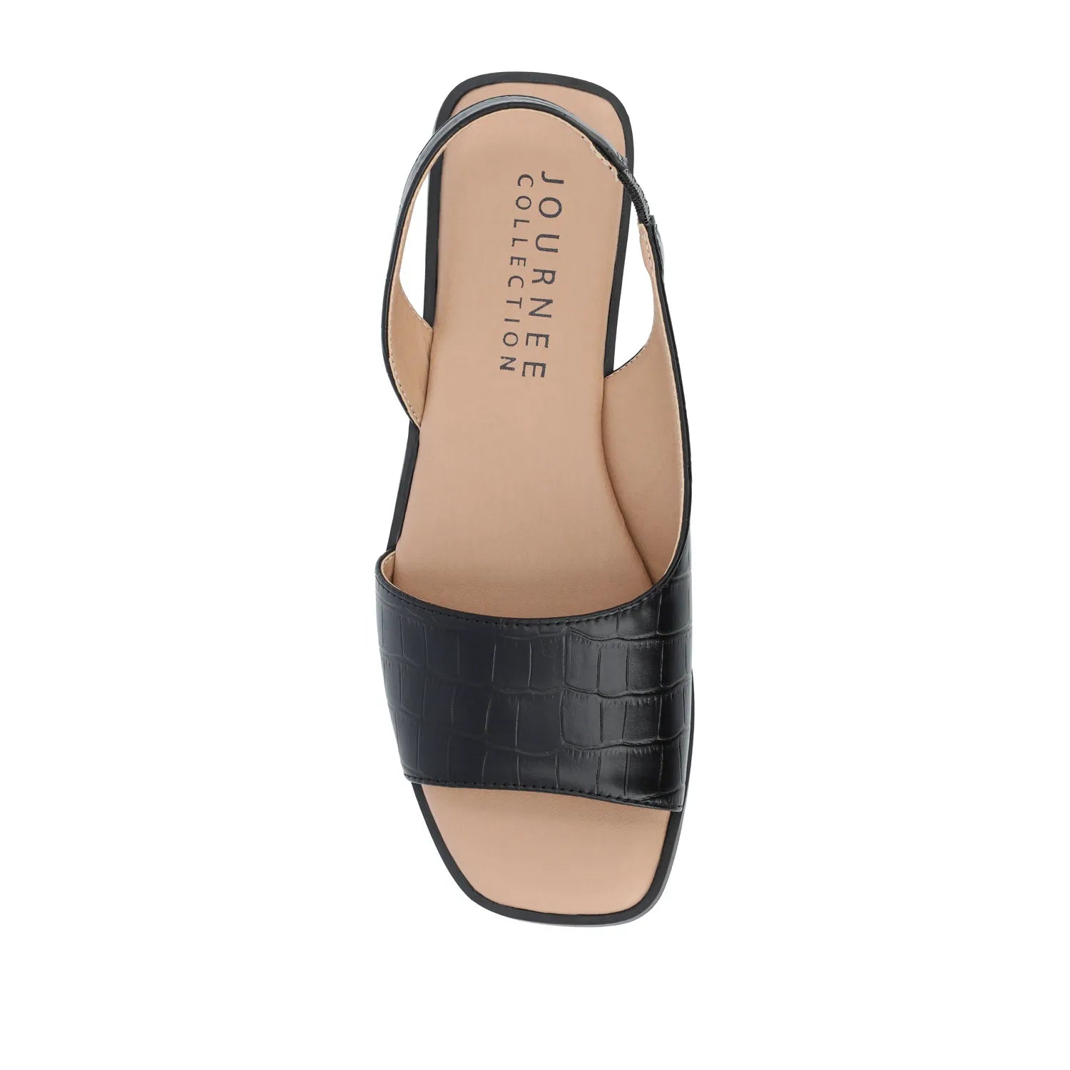 Brinsley Croco Cutout Sandals - Black