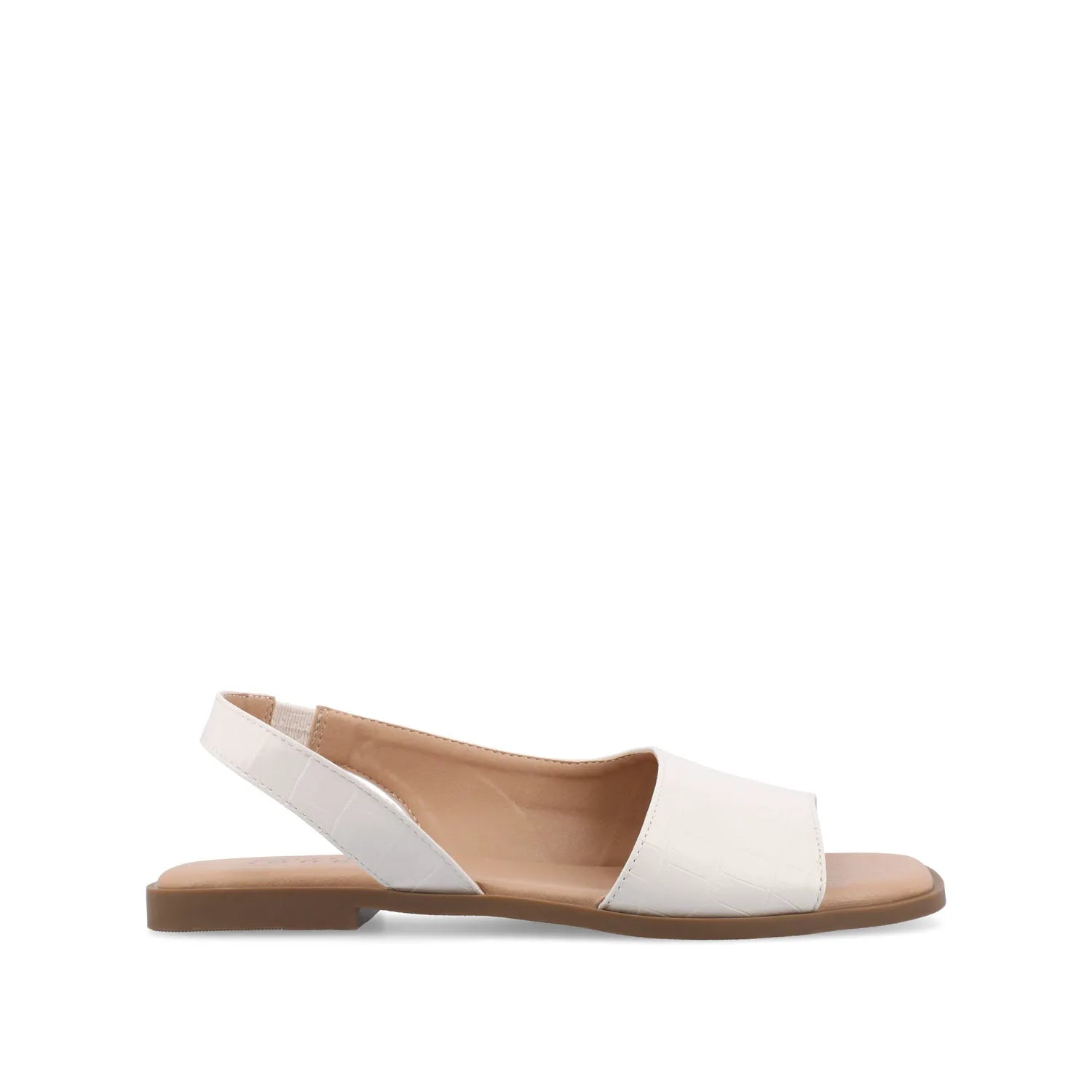 Brinsley Cutout Sandals in Croco - Bone Croco