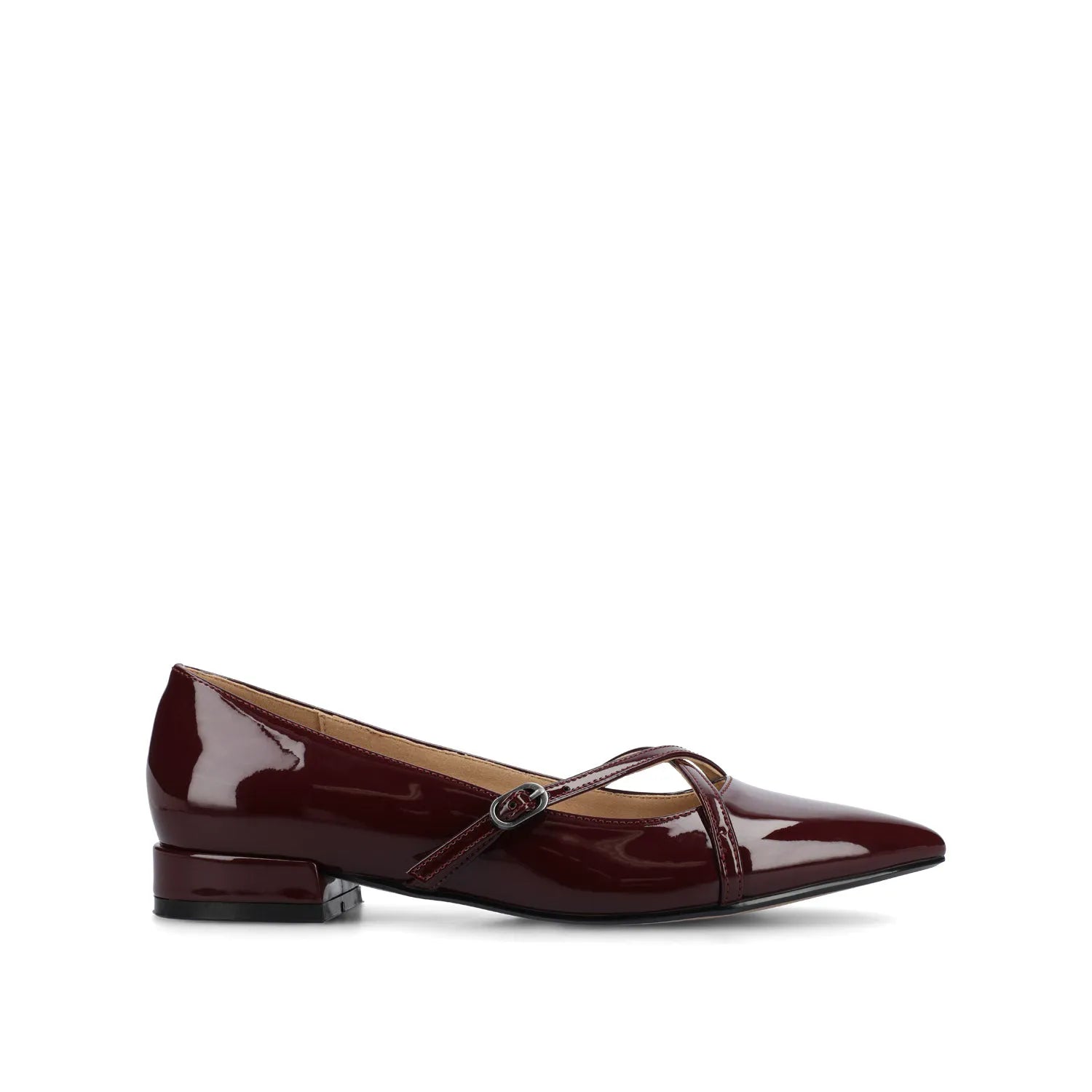 CAMBY Dress in Vegan Leather - Oxblood Patent