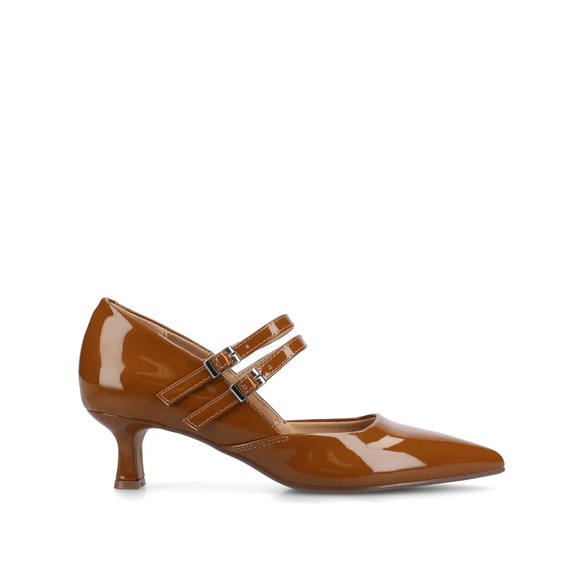 CARNATION MARY JANE PUMPS - Cognac