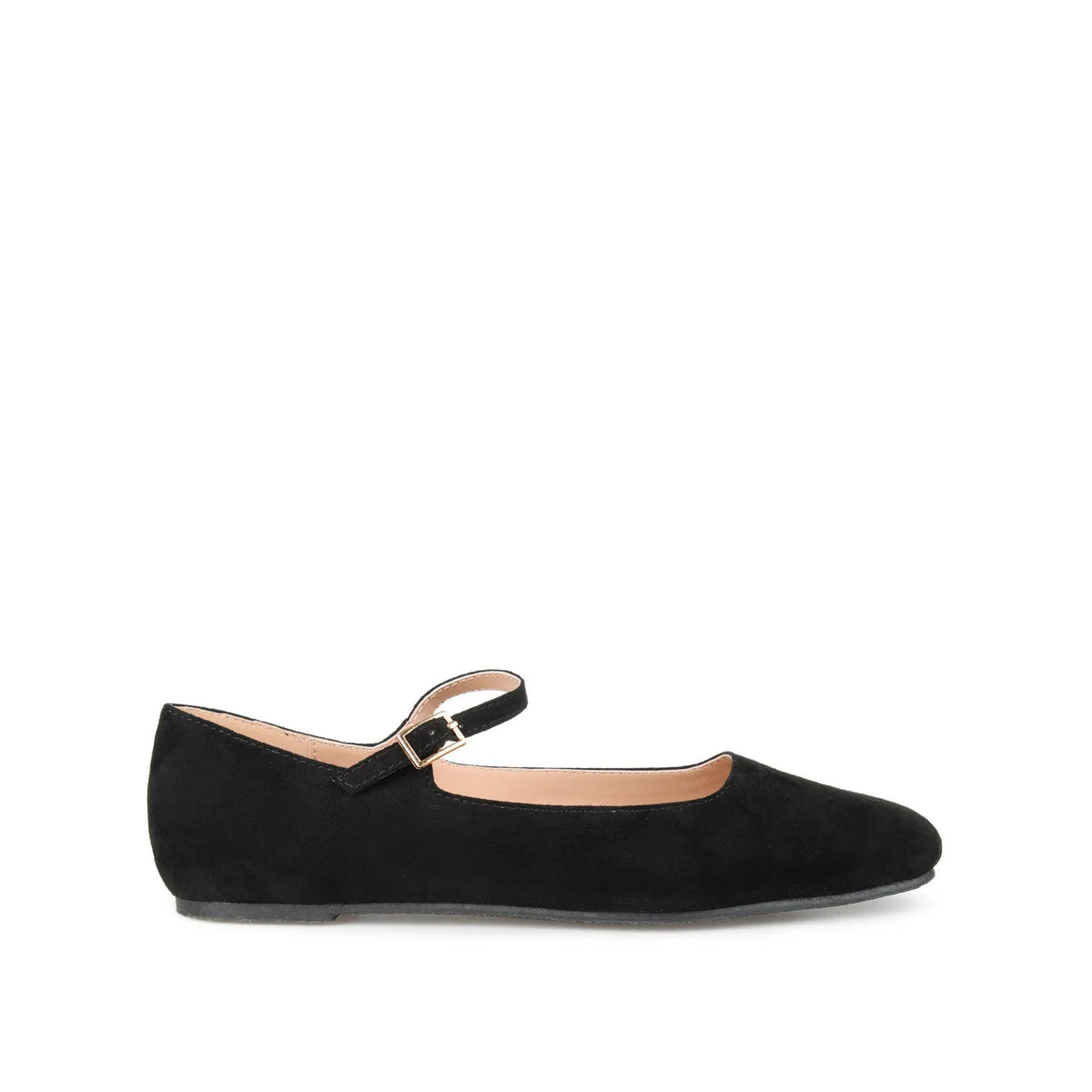 Carrie Wide Fit Faux Suede Ballet Flats in Black