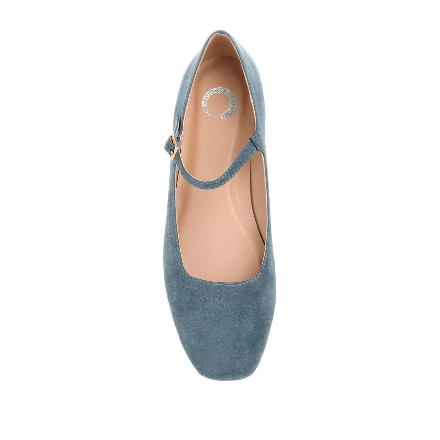 CARRIE FAUX SUEDE BALLET FLATS IN WIDE - Blue Faux Suede