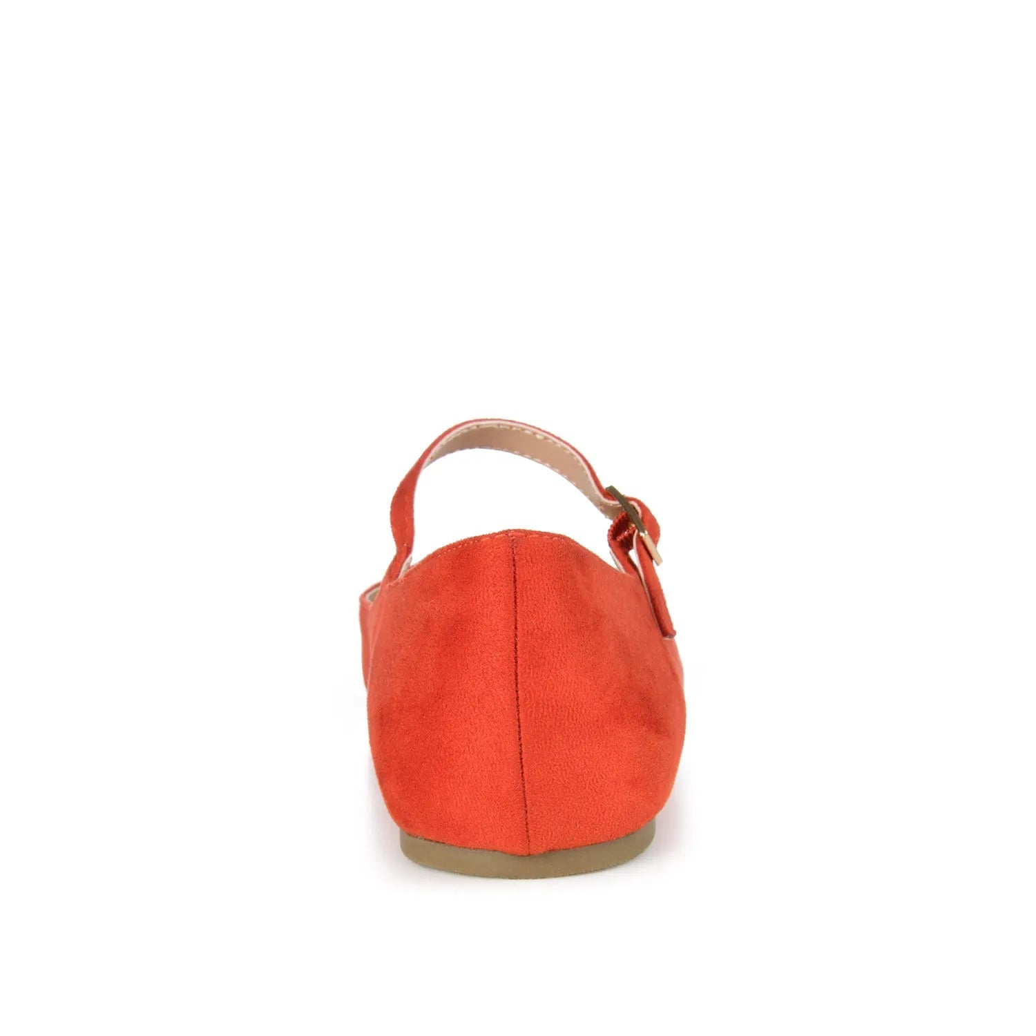 Carrie Wide Fit Ballet Flats in Coral Faux Suede