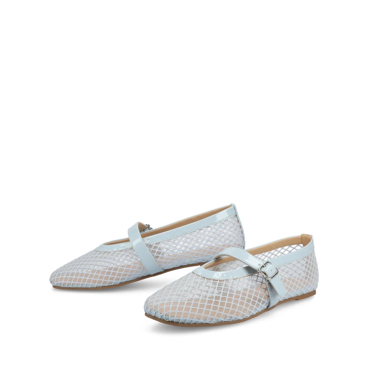 CASHA Mary Jane Flats in Mesh - Light Blue