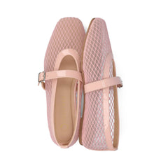 CASHA Mary Jane Flats in Mesh - Pink
