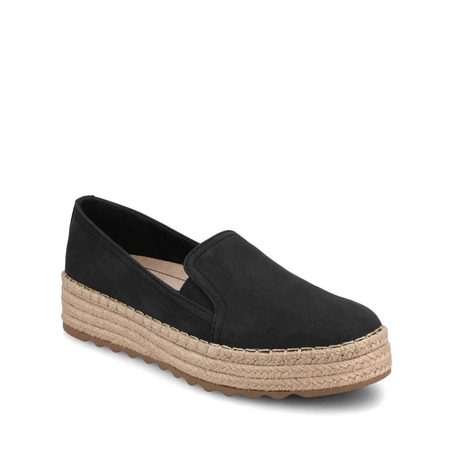 Catalina Slip-On Espadrilles in Black Nubuck