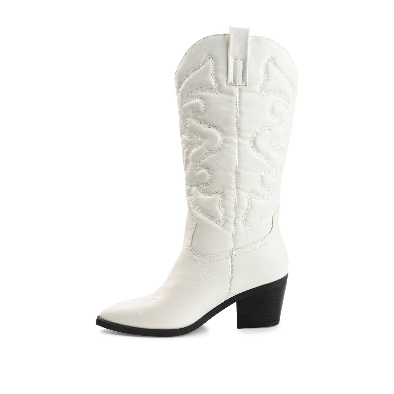 CHANTRY Cowgirl Boots in Vegan Leather - White PU