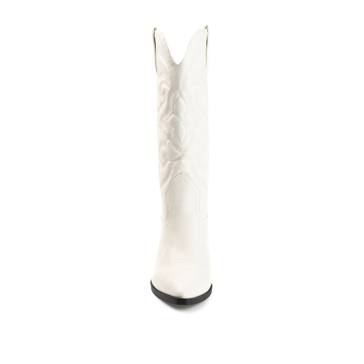 Chantry Cowgirl Wide Calf Vegan Leather Boots - White