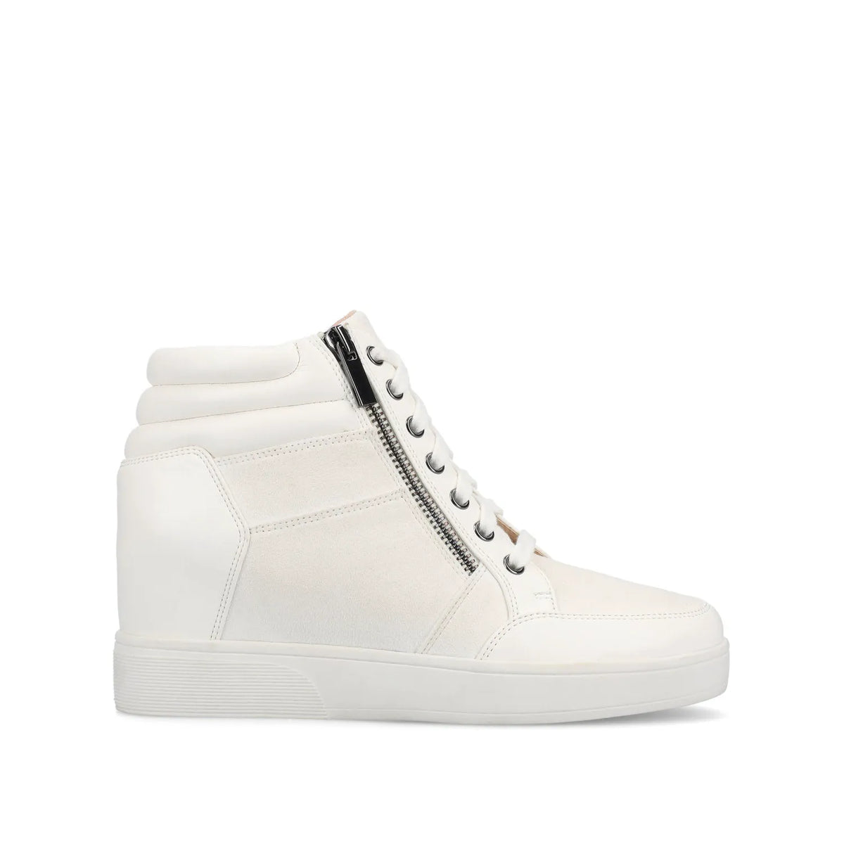 Clarity High-Top Wedge Sneaker in White