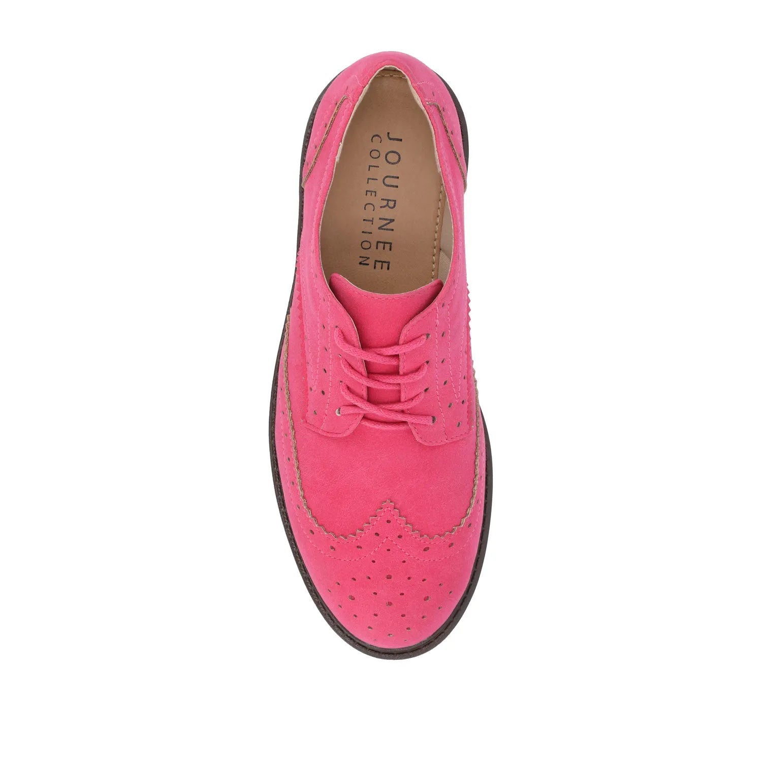Claudiya Oxford Loafer Flat in Pink Faux Suede