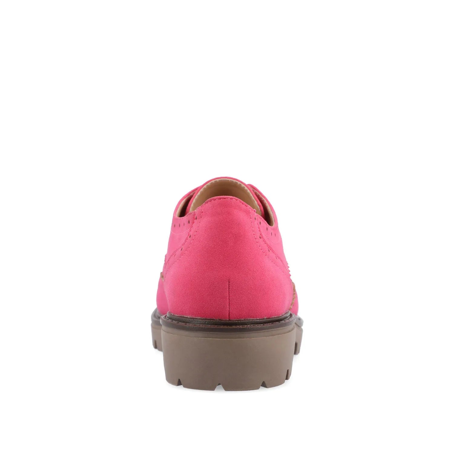 Claudiya Oxford Loafer Flat in Pink Faux Suede