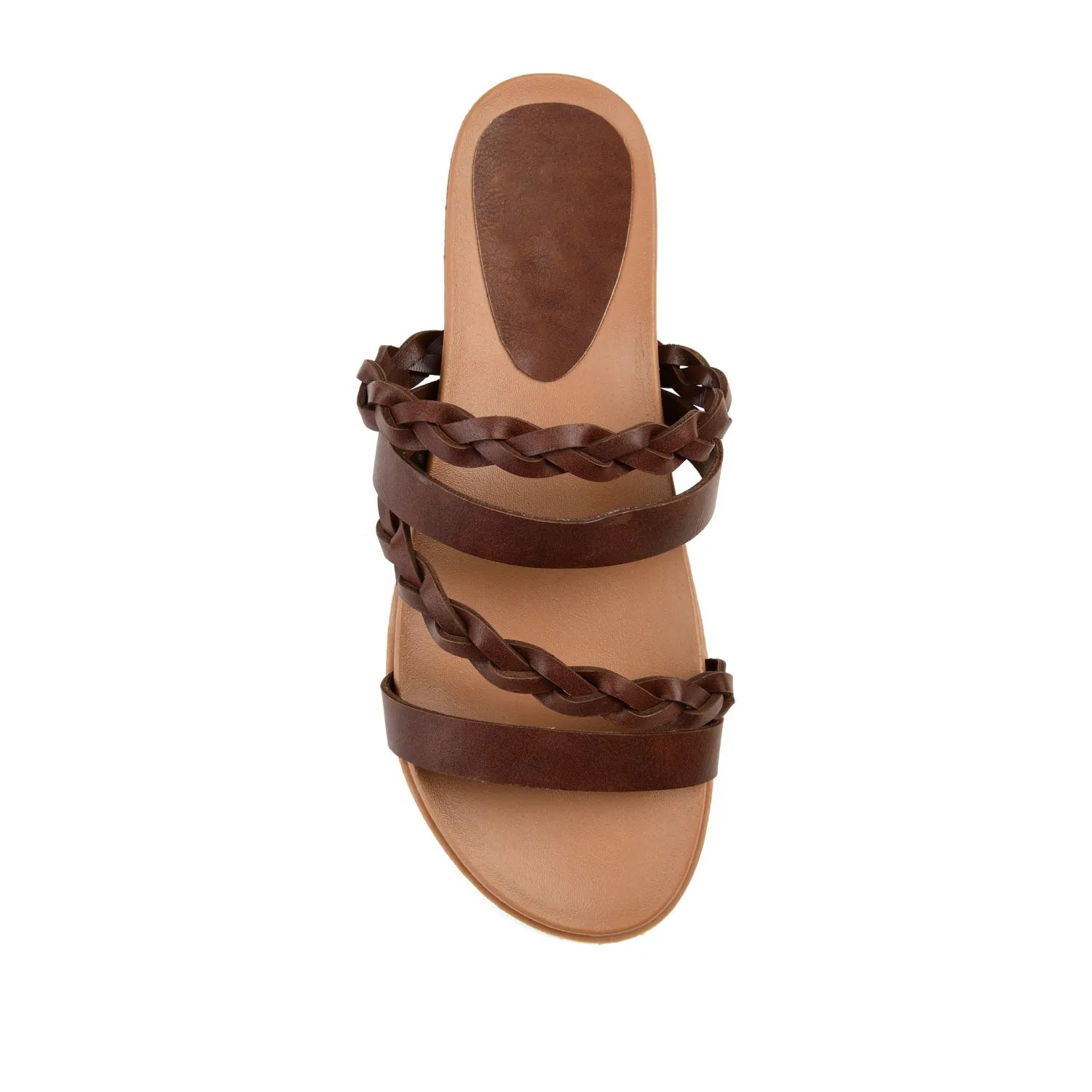 Colette Slide Sandals in Vegan Leather - Brown