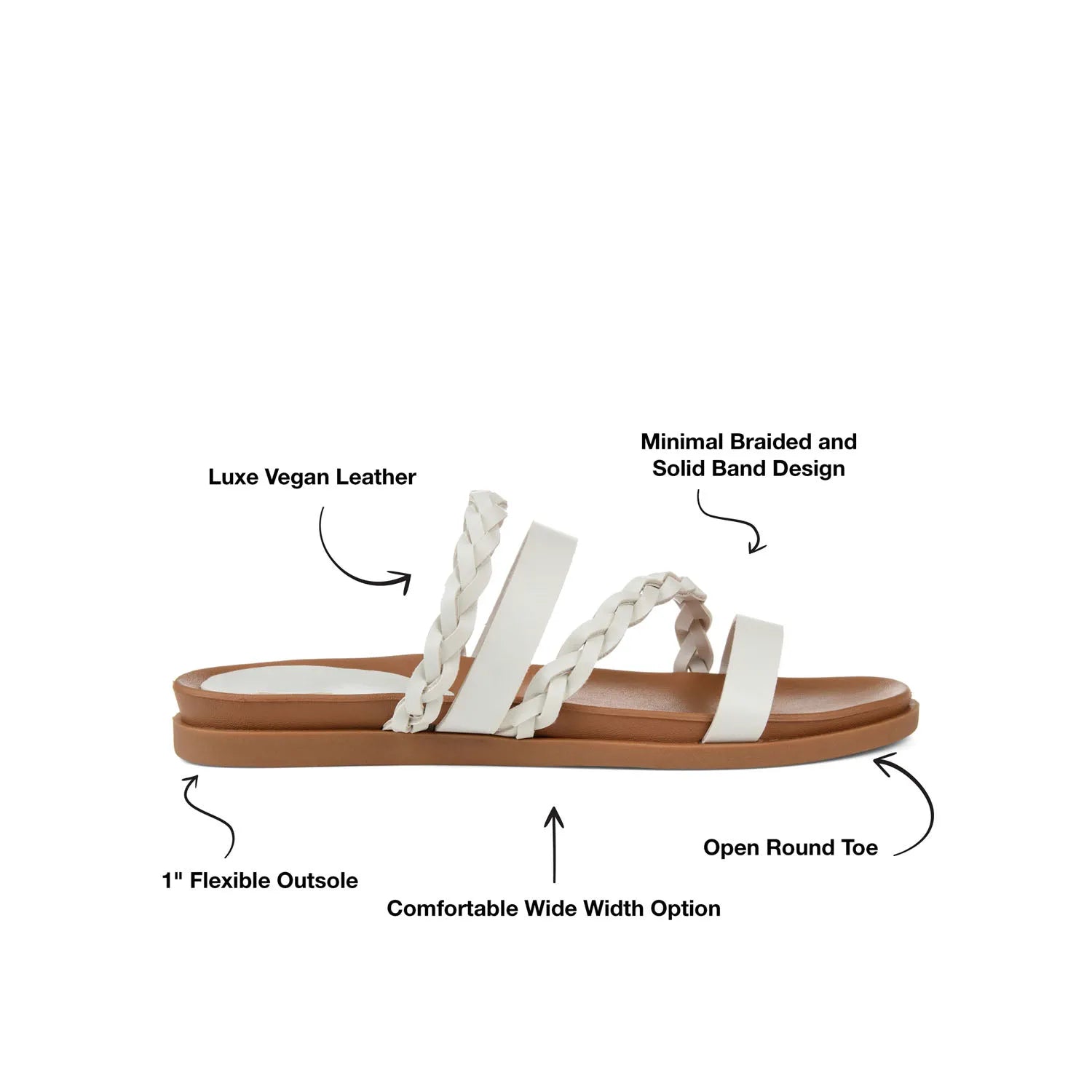 COLETTE SLIDE SANDALS IN VEGAN LEATHER - White