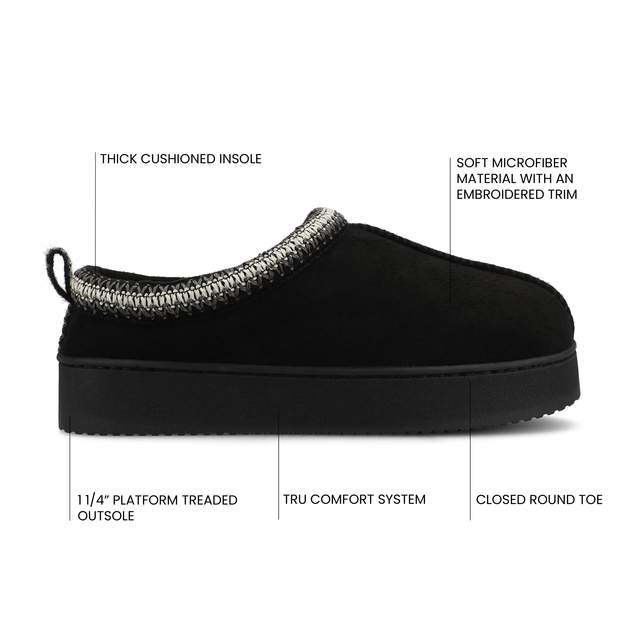 CONNWAY Slippers in Faux Suede - Black
