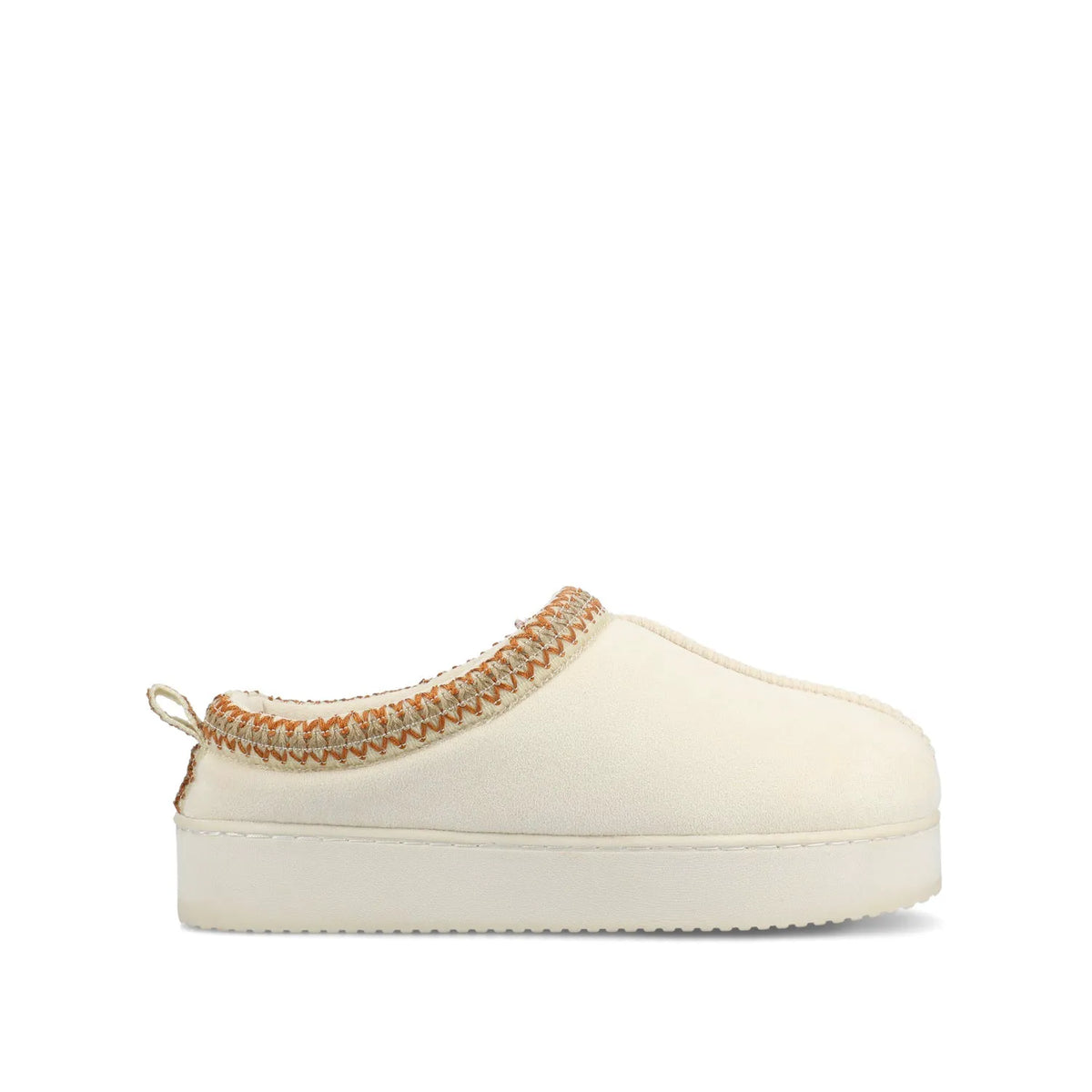 CONNWAY SLIPPERS IN FAUX SUEDE - Cream Faux Suede