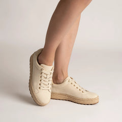 COSIMA Espadrille Sneakers in Bone and Gold