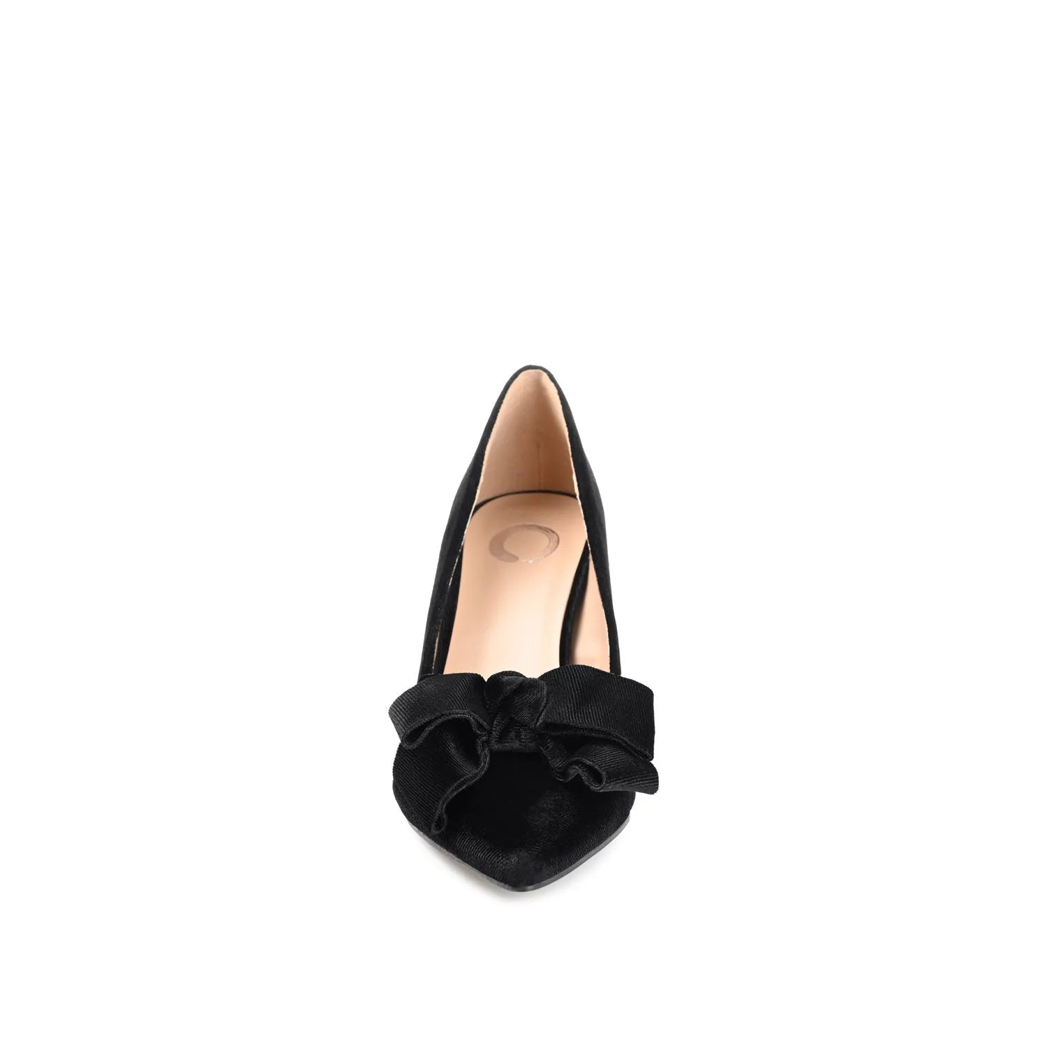 CRYSTOL Velvet Stiletto Pump Heels in Black