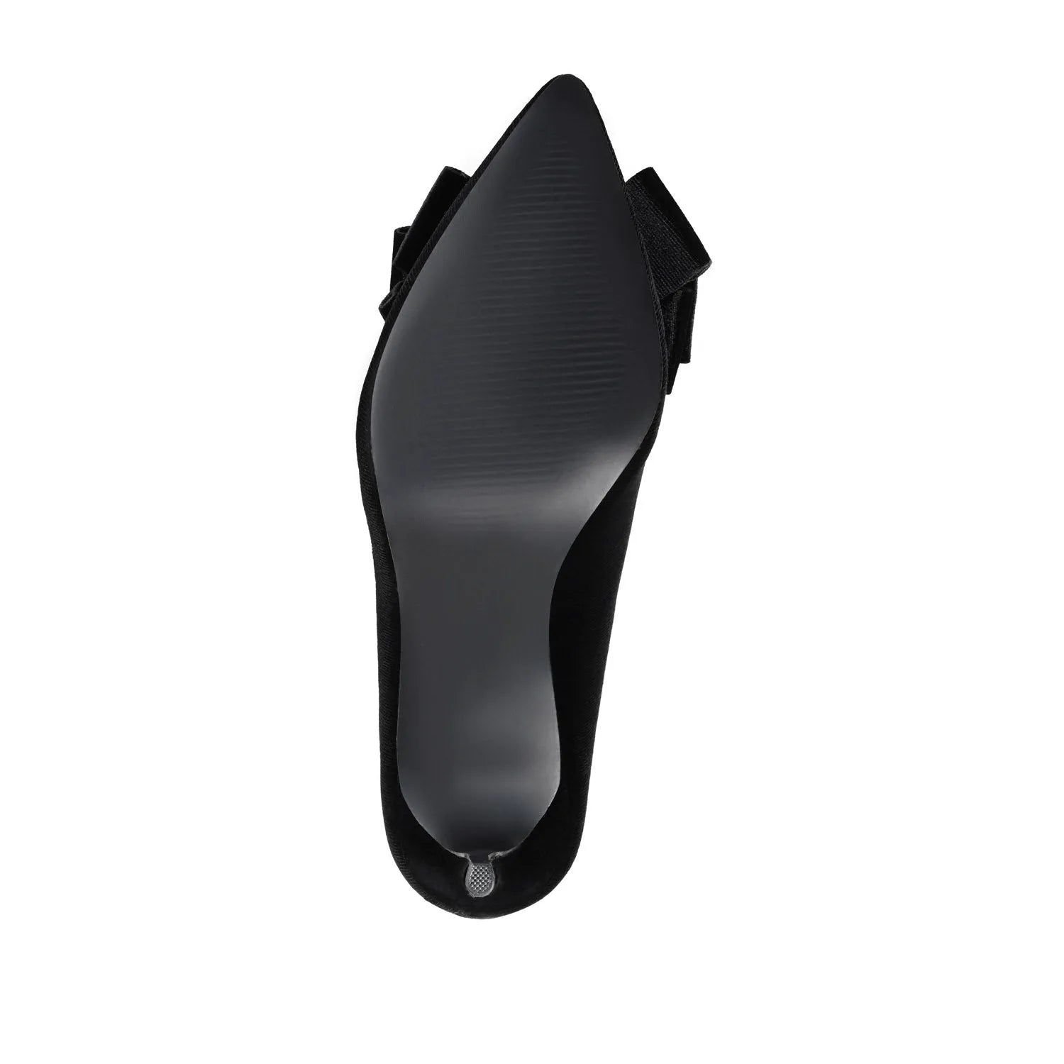 CRYSTOL Velvet Stiletto Pump Heels in Black