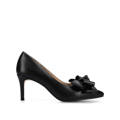 CRYSTOL Stiletto Pump Heels in Vegan Leather - Black