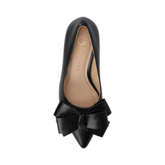 CRYSTOL Stiletto Pump Heels in Vegan Leather - Black
