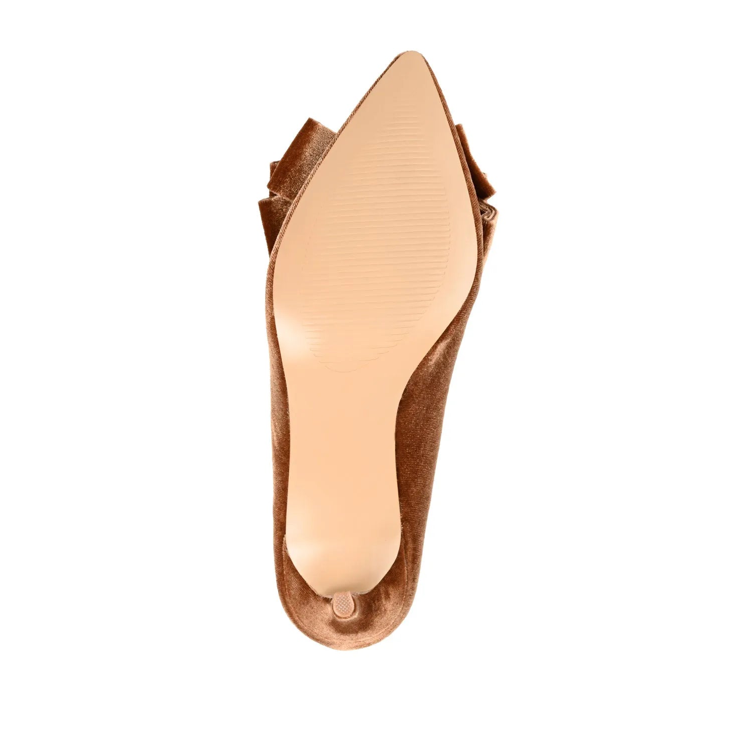 CRYSTOL Velvet Stiletto Pump Heels - Brown