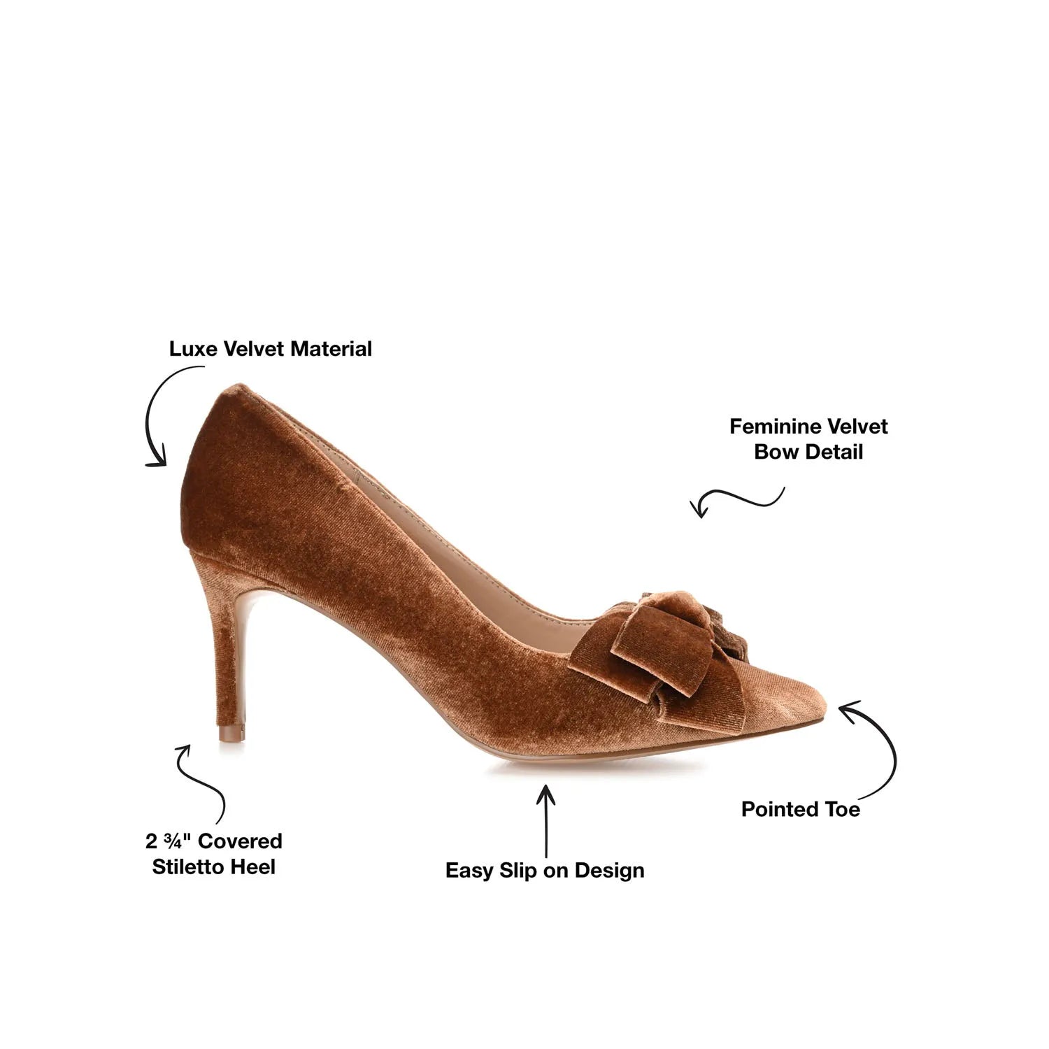 CRYSTOL Stiletto Pump Heels in Wide Width - Brown