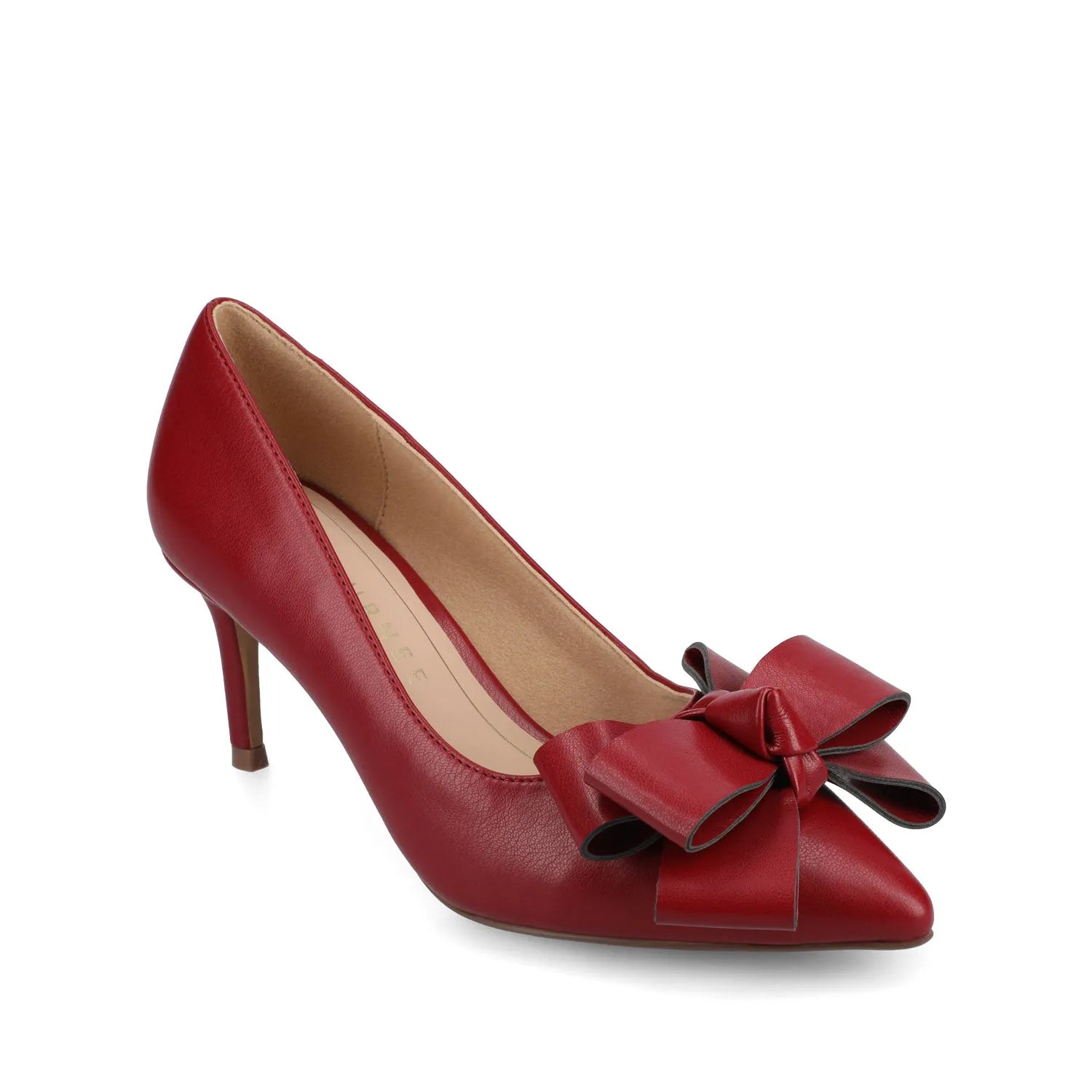 Crystol Stiletto Pump Heels in Wide Width Vegan Leather - Cranberry