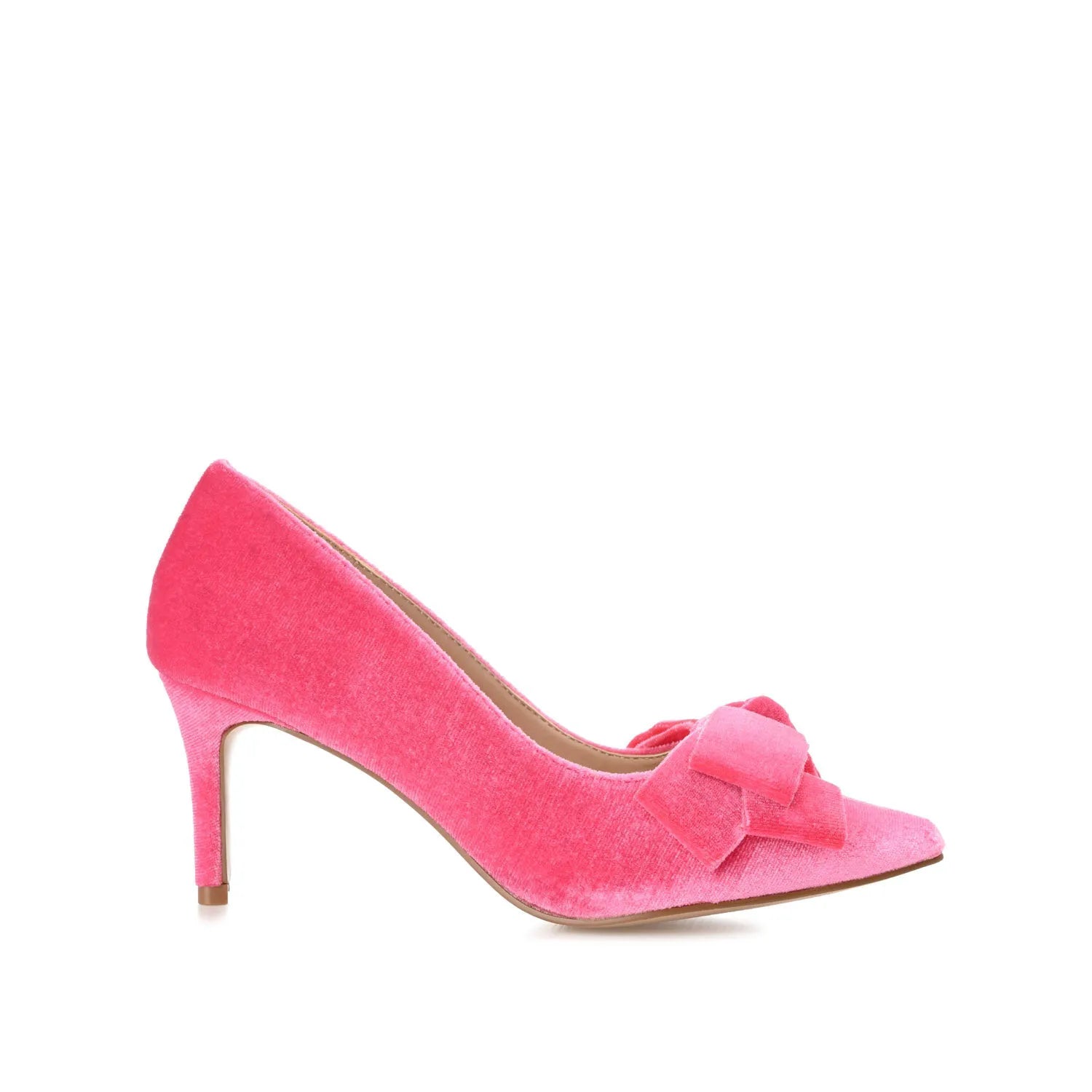 Crystol Velvet Stiletto Pumps - Pink