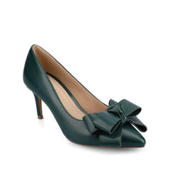 Crystol Stiletto Pump Heels in Vegan Leather - Wide Width (Pine)