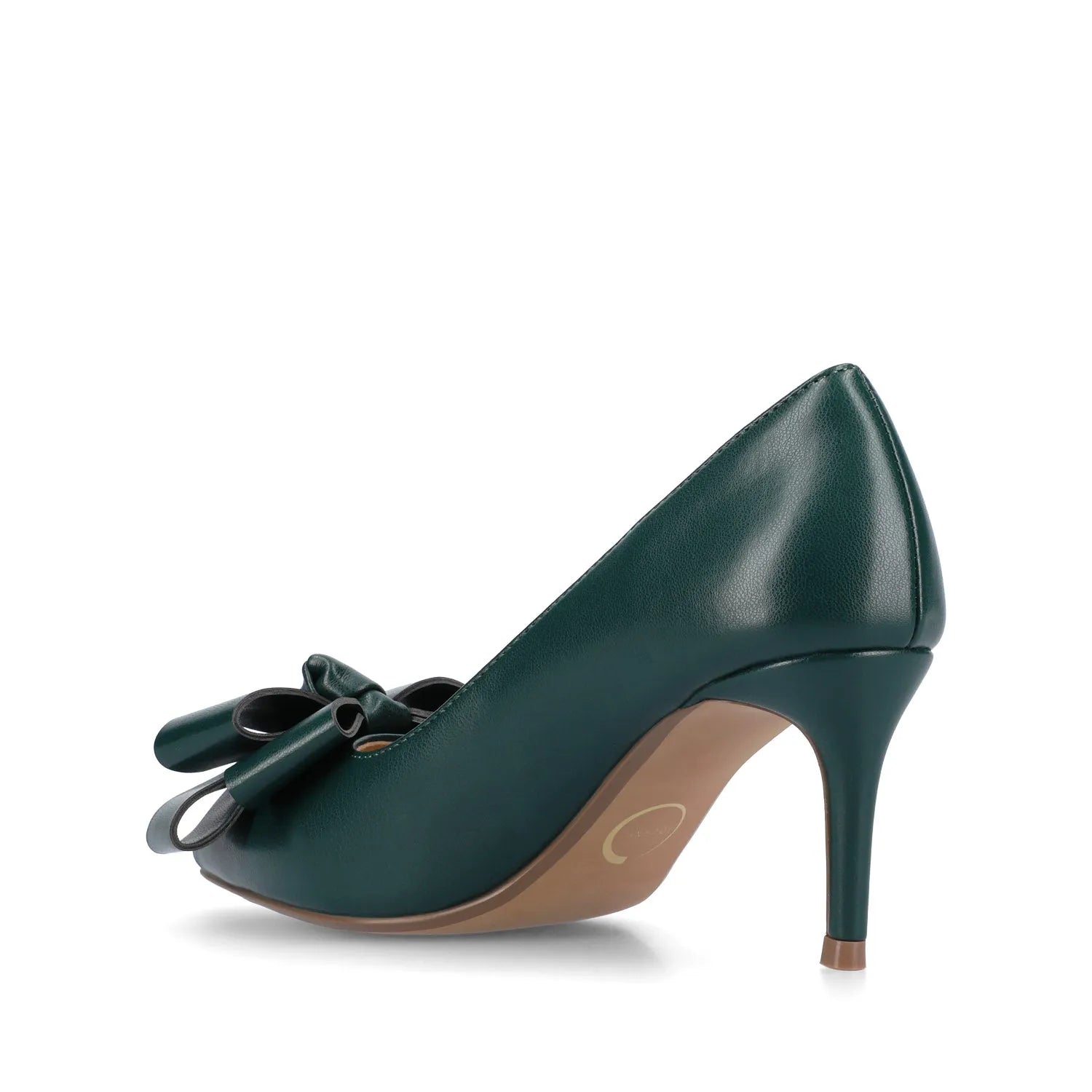 Crystol Stiletto Pump Heels in Vegan Leather - Wide Width (Pine)