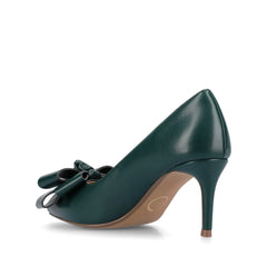 Crystol Stiletto Pump Heels in Vegan Leather - Wide Width (Pine)