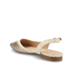 Daphnne Ballet Flats in Tweed Fabric - Wide Width (Champagne)
