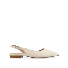 Daphnne Ballet Flats in Tweed Fabric - Wide Width (Ivory)