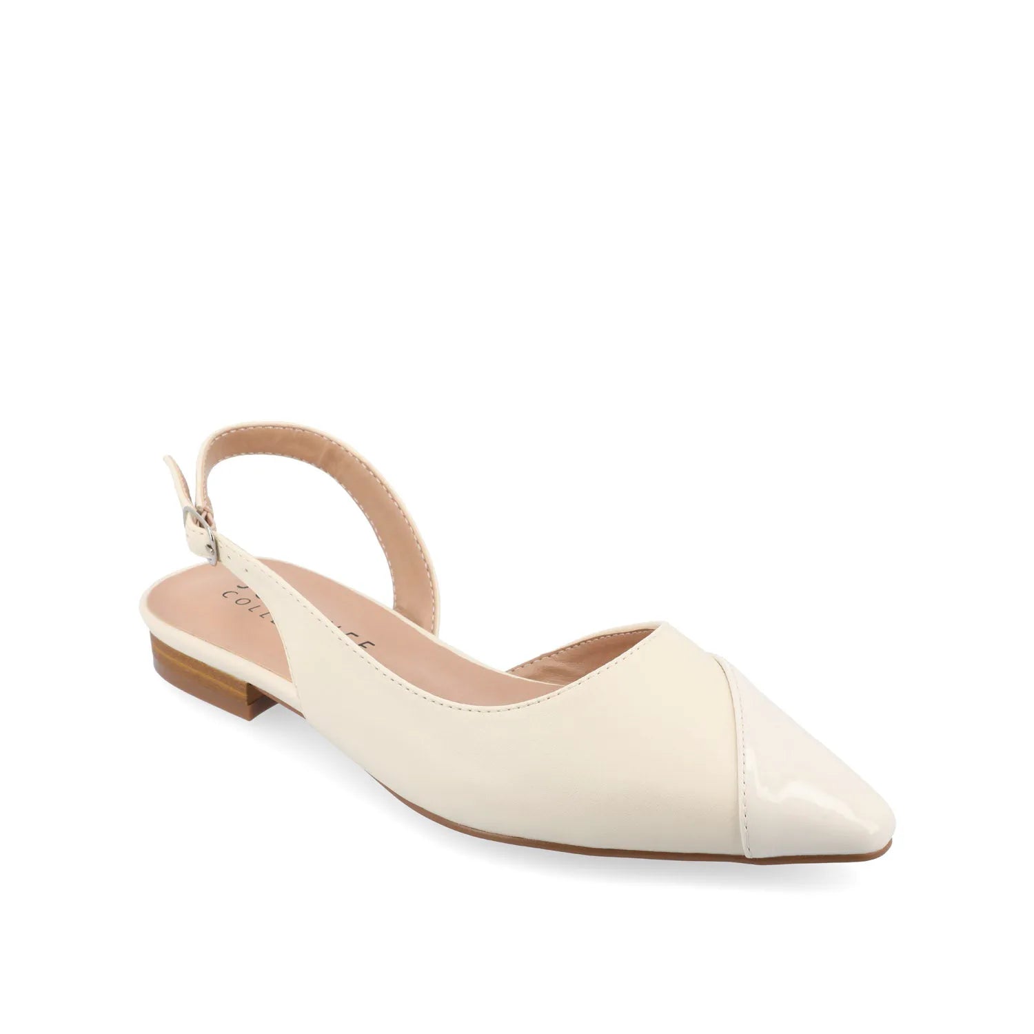 Daphnne Ballet Flats in Tweed Fabric - Wide Width (Ivory)