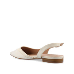 Daphnne Ballet Flats in Tweed Fabric - Wide Width (Ivory)