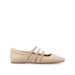 DARLIN Wide Fit Vegan Leather Flats - Nude