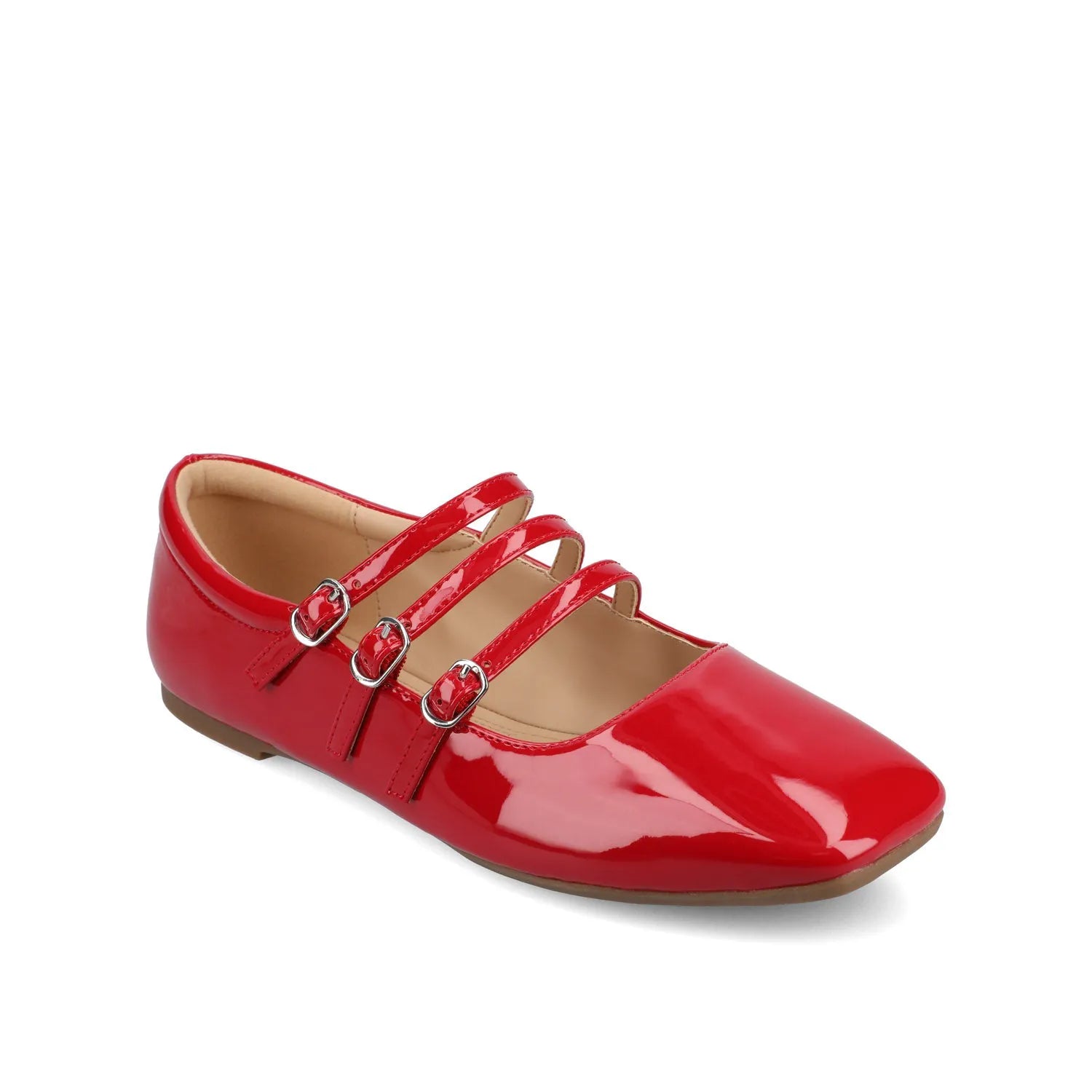 DARLIN STATEMENT FLATS IN WIDE - Red Patent