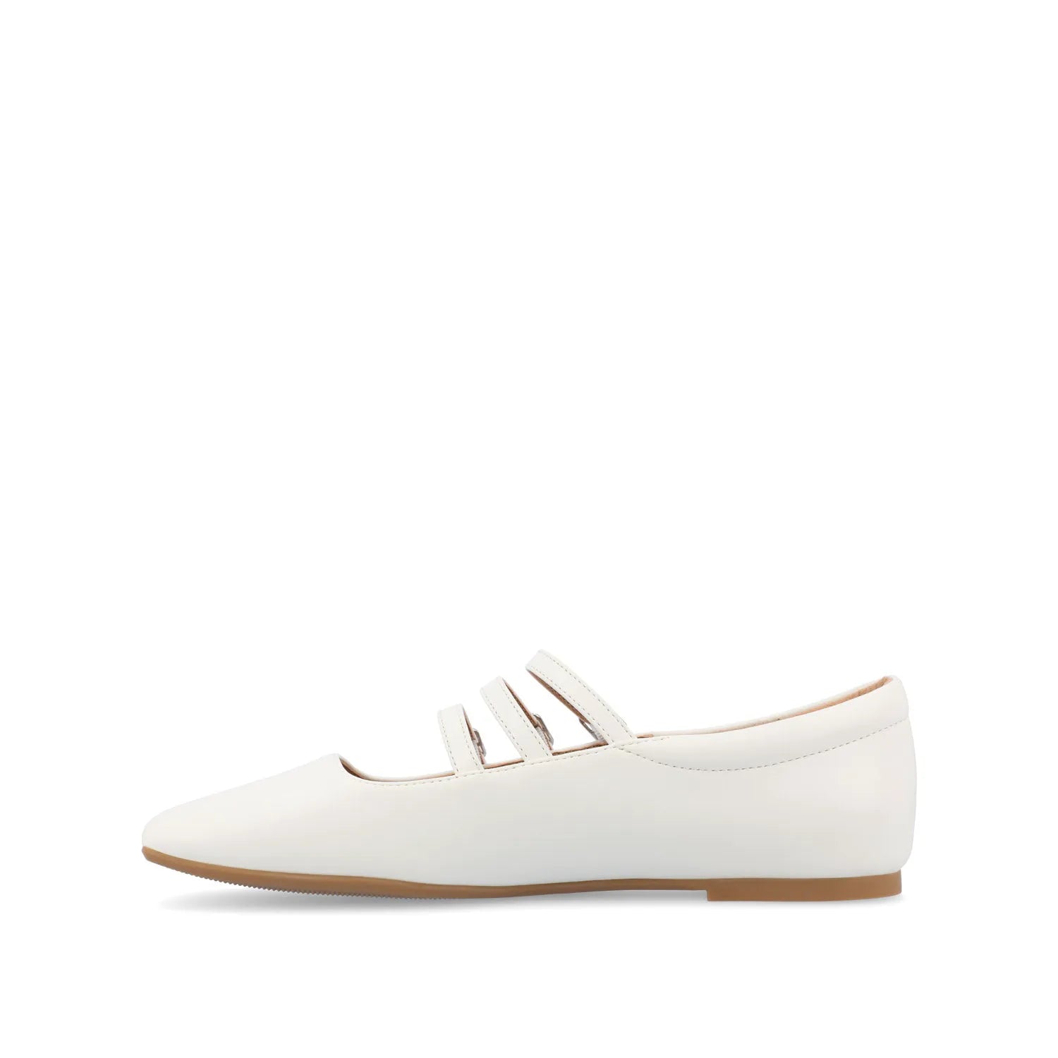 DARLIN WIDE VEGAN LEATHER FLATS - White