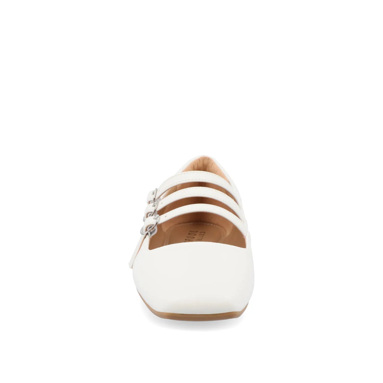 DARLIN WIDE VEGAN LEATHER FLATS - White
